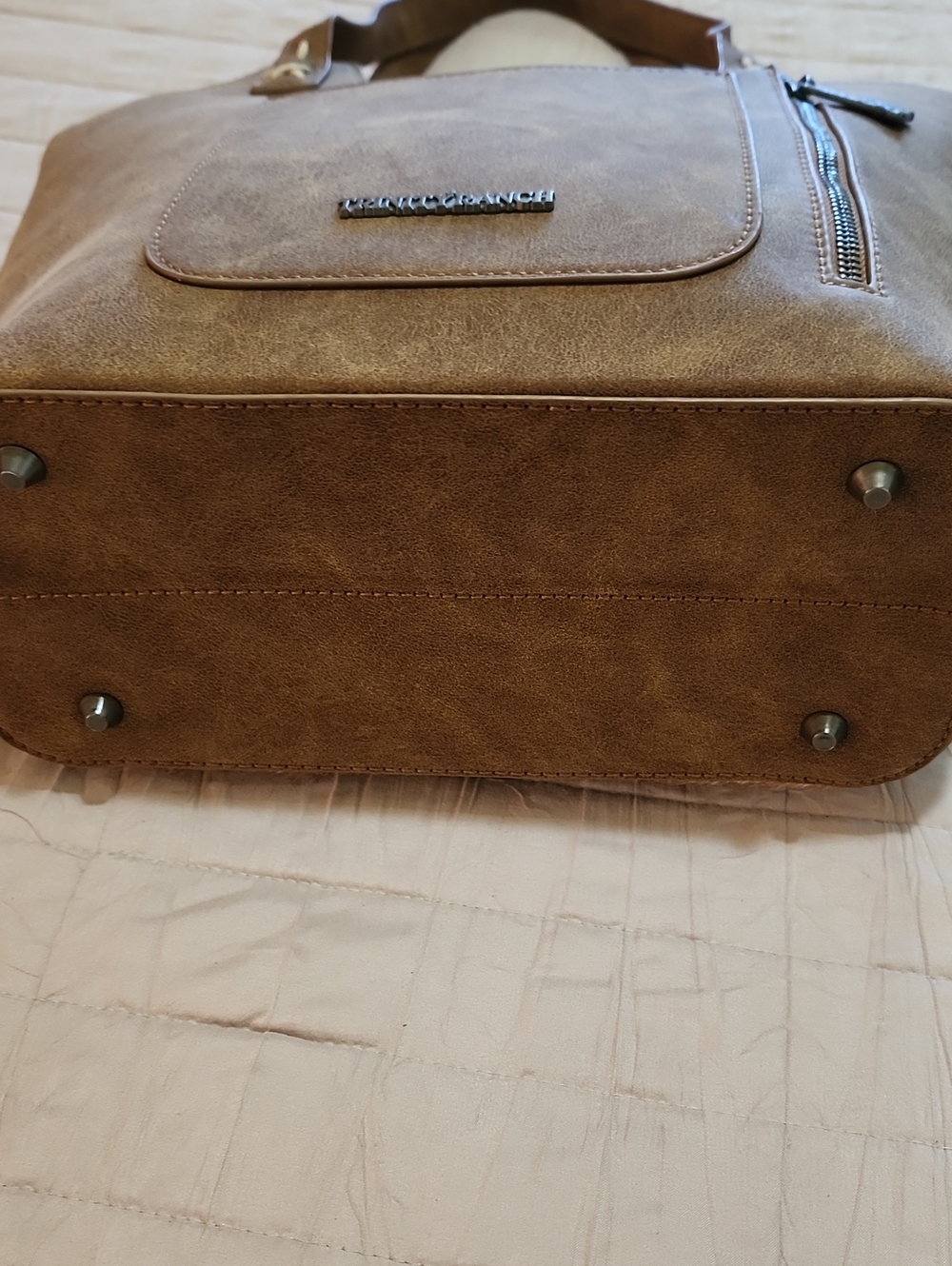 Trinity Ranch Cowhide Tooled Tote Bag Conceal Carry NWT - Picture 10 of 14